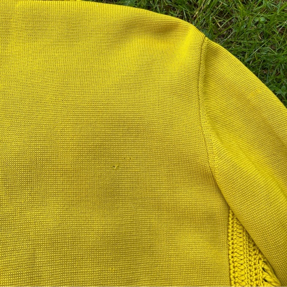 1960s Vintage Sammy Wong wool crochet leather patchwork cardigan sweater jacket - Picture 9 of 15